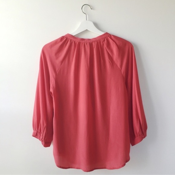 Joie Madera Silk Tie Blouse in Carnelia - Picture 2 of 4